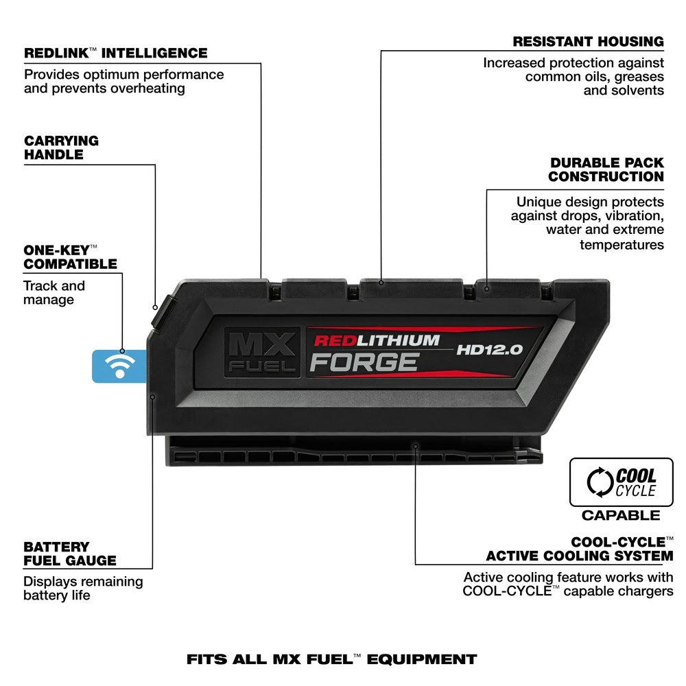 Milwaukee MXFSC-1HD12 MX FUEL REDLITHIUM FORGE HD12.0 Battery/Super Charger Expansion Kit - 9