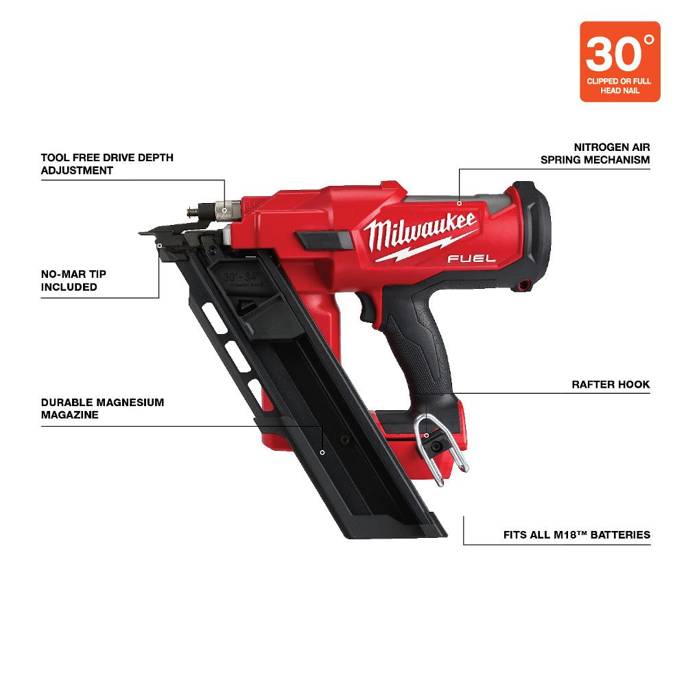 Milwaukee  2745-20 M18 FUEL™ 30 Degree Framing Nailer, Bare Tool